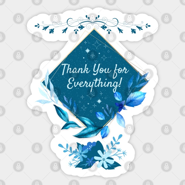 Thank You-Thanksgiving Blue Shade Print Sticker by abrill-official